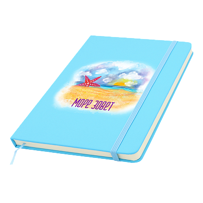 Блокнот A5 Monte в твёрдом переплёте, голубой
