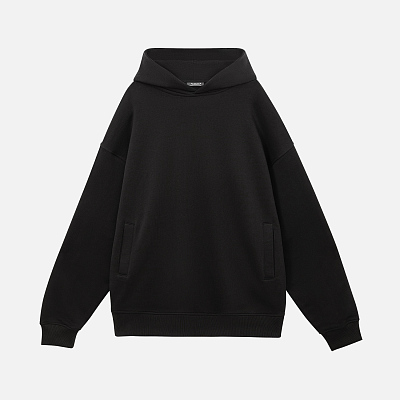 Худи оверсайз унисекс FUSION, черный, размер XS/S