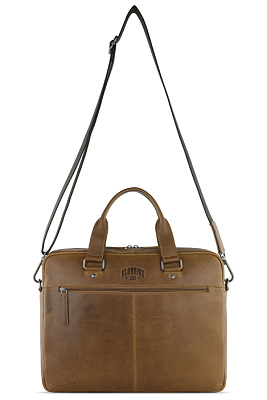 Портфель KLONDIKE GOLD «Brian», натуральная кожа в коньячном цвете, 38,5 х 29 х 9 см