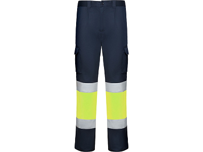 Брюки Daily stretch HV со светоотражающими полосами, мужские (Синий нэйви/неоновый желтый)