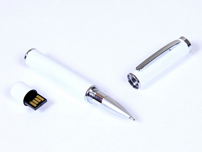 USB 2.0- флешка на 64 Гб в виде ручки с мини чипом (Белый)