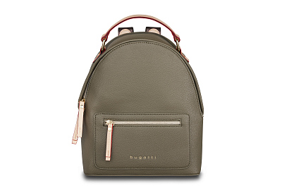 Рюкзак женский BUGATTI Ella, оливковый, полиуретан, 24х11,5х28 см
