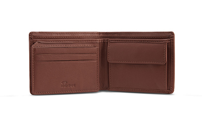 Бумажник Mano "Don Leonardo", с RFID защитой, натуральная кожа в коньячном цвете, 10,5 х 2 х 8,5 см