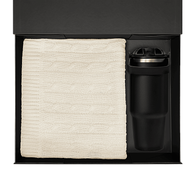 Подарочный набор Montana, черный (плед, термокружка)