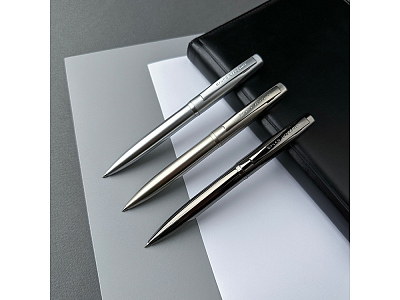 Ручка металлическая шариковая Portofino, вороненая сталь