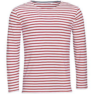 Футболка мужская Marine Men, белая с темно-синим (Красный)