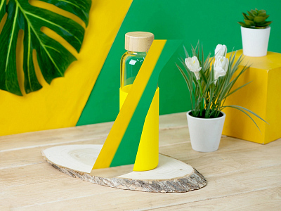 Стеклянная бутылка для воды в силиконовом чехле Refine