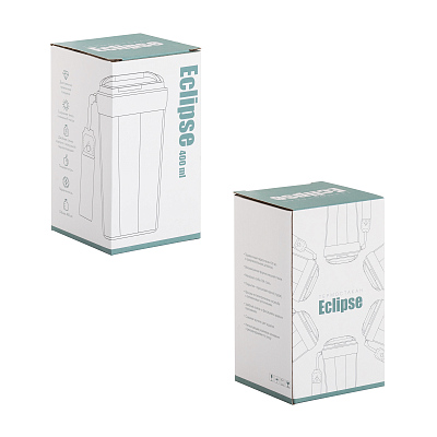 Термостакан "Eclipse_На гребне волны" 400 мл, покрытие пудра, синий