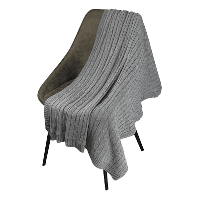 Плед Фадо (Fado) вязаный  (без подарочной коробки) (Серый)