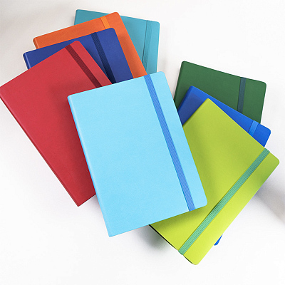 Бизнес-блокнот "RILY", формат А5,  зеленый, блок в точку