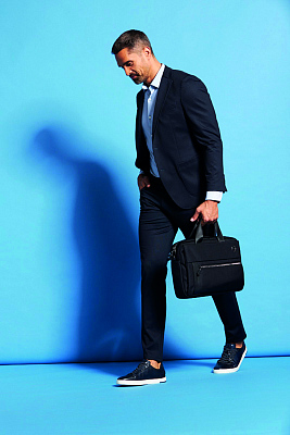 Портфель мужской BUGATTI Nero 15'', чёрный, нейлон 1680D/кожа, 42х10х30 см