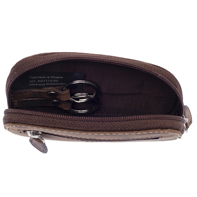 Ключница KLONDIKE Yukon, натуральная кожа в коричневом цвете, 11,5 х 2 х 7,5 см