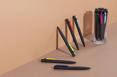 Ручка шариковая "Lip SOFTGRIP", черный с оранжевым