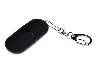 USB 2.0- флешка Goutte Soft-touch на 512 Мбайт каплевидной формы (Чёрный)