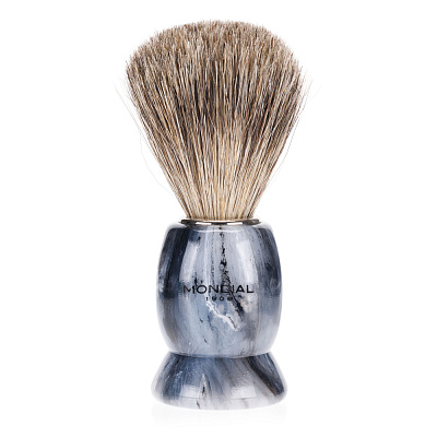 Помазок для бритья Mondial, пластик, ворс барсука, рукоять - цвет - серый мрамор (Серый)