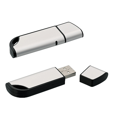 Флеш-карта USB 8GB "Перфекционист"#  (Черный с серебром)