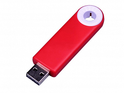 USB 3.0- флешка промо на 64 Гб прямоугольной формы, выдвижной механизм (Красный/белый)