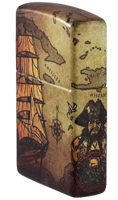 Зажигалка Zippo Pirate Ship с покрытием White Matte, латунь/сталь, белая, матовая, 38x13x57 мм