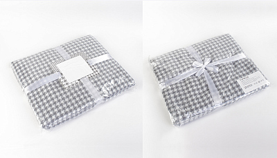 Плед "Ritz" , 140 х 200 см, серый с белым