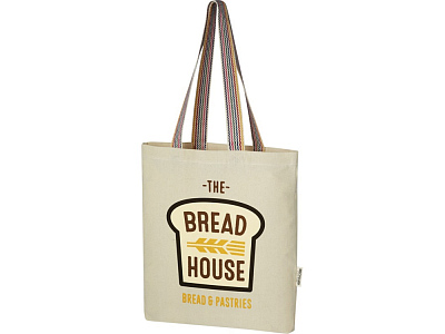 Эко-сумка Rainbow из переработанного хлопка с передним карманом