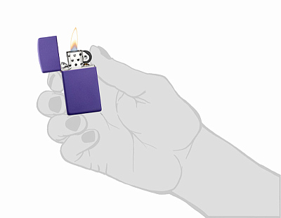 Зажигалка ZIPPO Slim® с покрытием Purple Matte, латунь/сталь, фиолетовая, матовая, 29x10x60 мм