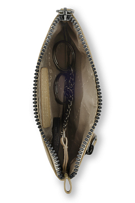 Ключница BUGATTI Elsa, песочного цвета, воловья кожа/полиэстер, 12,5х0,5х7 см