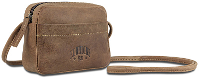 Сумка женская KLONDIKE YUKON «Maya», натуральная кожа в светло-коричневом цвете, 17 х 12 х 4 см