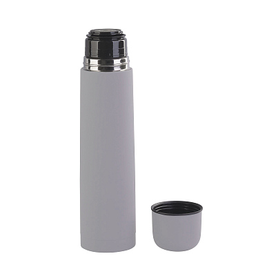 Термос "Родос", покрытие soft touch, 1 л., серый