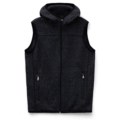 Жилет с капюшоном унисекс Gotland, горчичный (Чёрный)