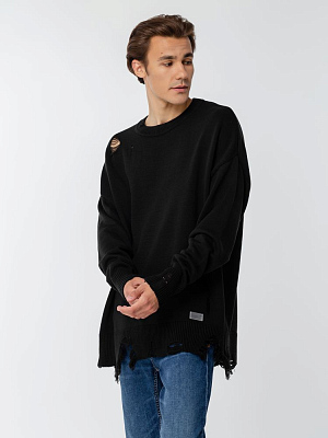 Джемпер оверсайз унисекс Grunge, черный