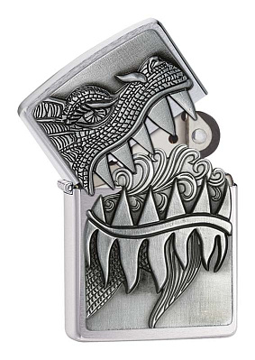 Зажигалка ZIPPO Classic с покрытием Brushed Chrome, латунь/сталь, серебристая, матовая, 38x13x57 мм (Серебристый)