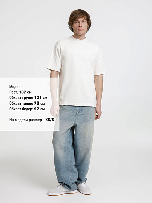 Футболка оверсайз унисекс Sideline, молочно-белая