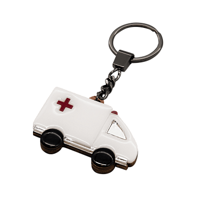 Брелок Скорая помощь (белый с красным)