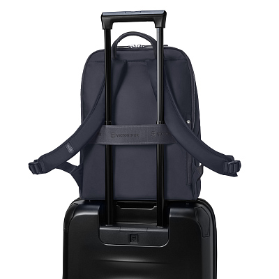 Рюкзак VICTORINOX Victoria Signature Deluxe Backpack, синий, нейлон/кожа, 32x18x39 см