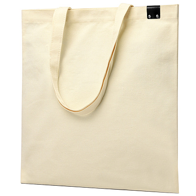 Сумка для покупок IVORY 325 г/м² с PU нашивкой  (Чёрный)