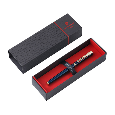 Ручка перьевая Pierre Cardin ECON, цвет - синий металлик. Упаковка Е