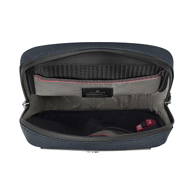 Сумка через плечо VICTORINOX Architecture Urban2 Crossbody Bag,синий, полиэстер/кожа, 9x22x28 см, 6 л