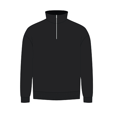 Толстовка на молнии унисекс FLOW, черная, размер 3XL/4XL (Черный)