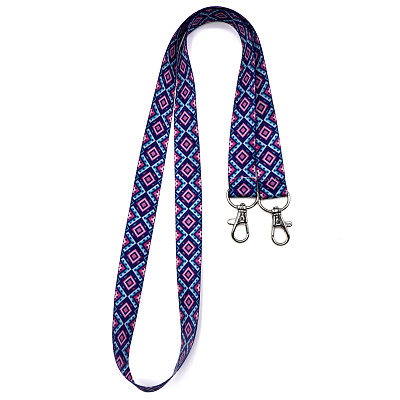 Ланъярд полноцветный Эл с двумя карабинами, 20 мм (Мультиколор.)