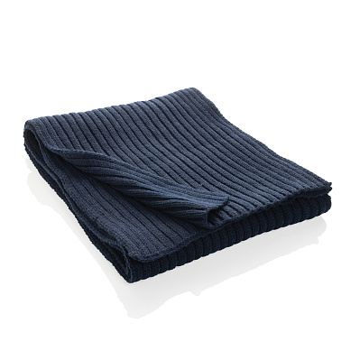 Вязаный шарф Impact из Polylana® AWARE™, 180x25 см (Темно-синий;)