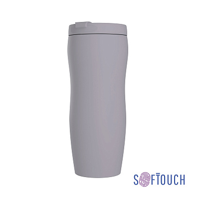 Термостакан "Монтана", покрытие soft touch, 0,4 л., черный  (Серый)
