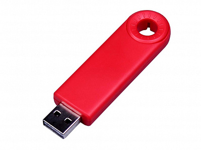 USB 2.0- флешка промо на 16 Гб прямоугольной формы, выдвижной механизм (Красный)