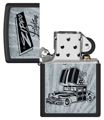 Зажигалка ZIPPO Car Design с покрытием Black Matte, латунь/сталь, черная, 38x13x57 мм