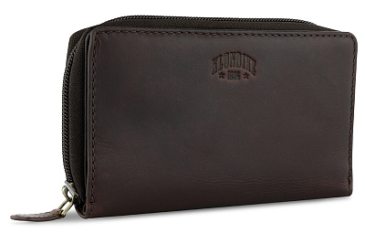 Кошелек KLONDIKE RUSH «Ava», натуральная кожа в темно-коричневом цвете, 16 х 10 х 3 см
