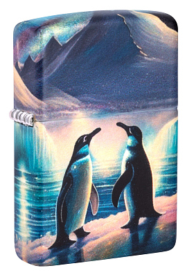 Зажигалка ZIPPO Penguin с покрытием Glow In The Dark Green, латунь/сталь, разноцветная, 38x13x57 мм