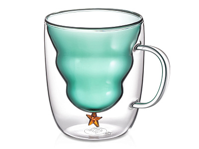 Кружка с двойными стенками с елочкой внутри Winter Wonderland (Прозрачный, зеленый)