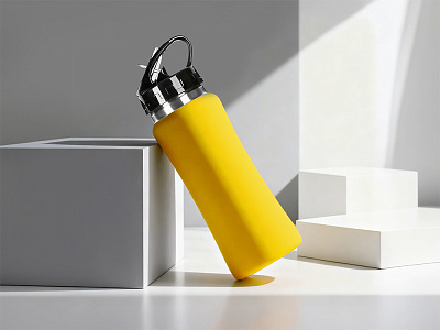 Бутылка для воды Bottle C1, сталь, soft touch, 600 мл (Желтый)
