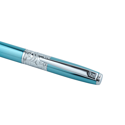 Ручка шариковая Pierre Cardin BARON. Цвет - бирюзовый металлик. Упаковка В.
