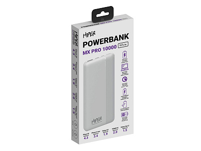 Портативный внешний аккумулятор MX PRO, 10000 mAh