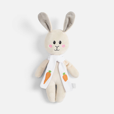 Мягкая игрушка Beastie Toys, заяц с белым шарфом